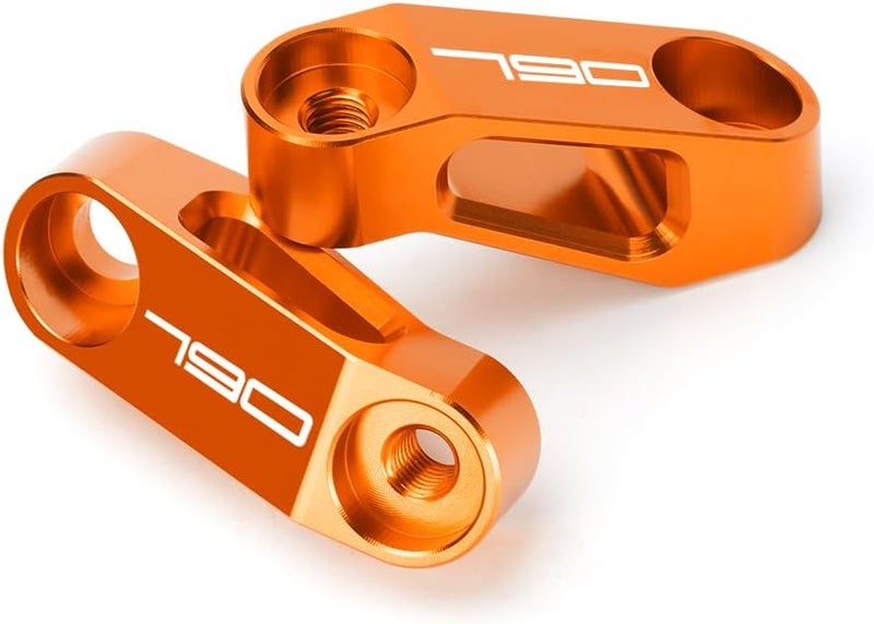 Modeer Compatible with 790 DUKE 790 Adventure/R Any year Motorcycle Rearview Mirror Risers Extenders duke 790 adv Accessories (orange) - Image 4